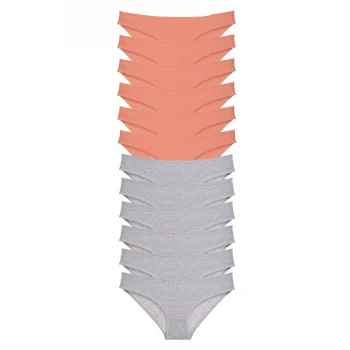 12 adet Süper Eko Set Likralı Kadın Slip Külot Pudra Gri