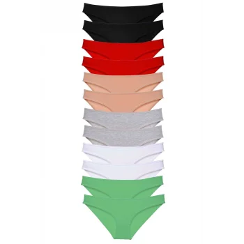 12 adet Süper Eko Set Likralı Kadın Slip Külot Set 2