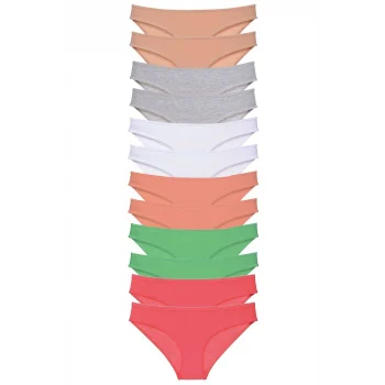 12 adet Süper Eko Set Likralı Kadın Slip Külot Set 6