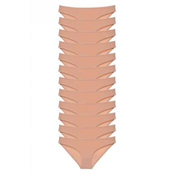 12 adet Süper Eko Set Likralı Kadın Slip Külot Ten