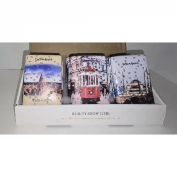 İstanbul Temalı Büyüteçli Dikdörtgen Cep Aynası Seti