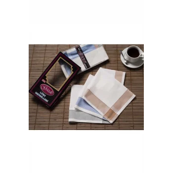 12 Lİ El Cep Kumaş Mendil 42x42 Cm Pamuklu GM02