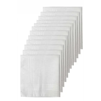 12li Paket Klasik Cep Hediyelik Bayram Mendili &#37;100 Pamuklu 30x30 Cm