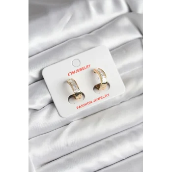 14k Gold Renk Kaplama Cm Kadın Küpe