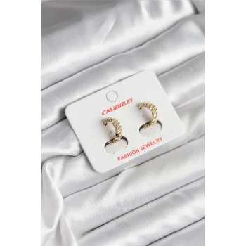 14K Gold Renk Kaplama CM Kadın Küpe