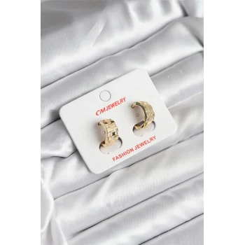 14K Gold Renk Kaplama CM Kadın Küpe