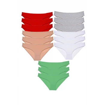 15 adet Süper Eko Set Likralı Kadın Slip Külot 521