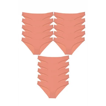 15 adet Süper Eko Set Likralı Kadın Slip Külot Pudra