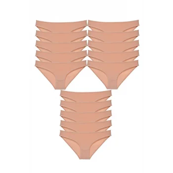 15 adet Süper Eko Set Likralı Kadın Slip Külot Ten