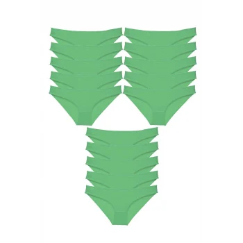 15 adet Süper Eko Set Likralı Kadın Slip Külot Yeşil