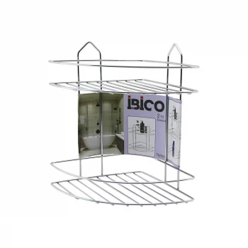 2 Katlı - Üçgen   Krom   Metal  Banyo Köşelik - Duşkabin Raf