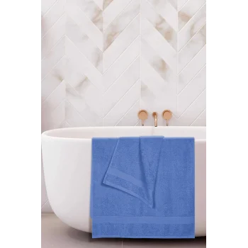 2 li Banyo Havlu Takımı &#37;100 Pamuklu Dry Mavi