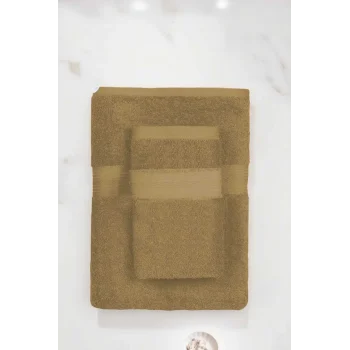 2 Parça Battal Lüks Premium Banyo Spa Havlu Takımı 90x170 Cm Kahve