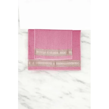2 Parça Elysium Premium Banyo Havlu Seti  %100 Pamuk 70x140 Cm Pembe