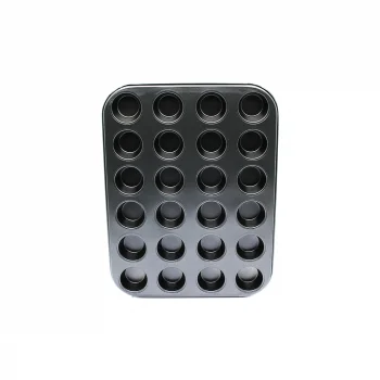 24 Gözlü Metal - Siyah Muffın Kek Kalıbı