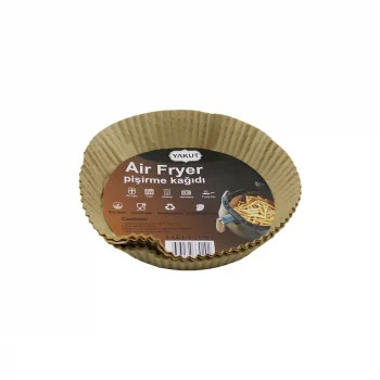 25pcs Büyük=taban 19.5cm-ağız:25cm Tabak Model Yuvarlak Air Fryer Pişirme Kalıp Kağıt 200 Derecedayanıklı