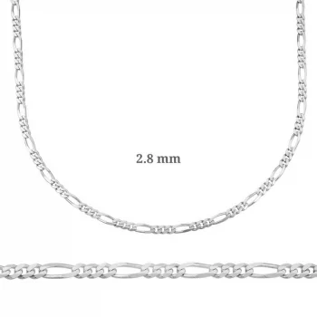Luz&Pos 2.8 Mm Gümüş Figaro Zincir - 0.80 Mikron