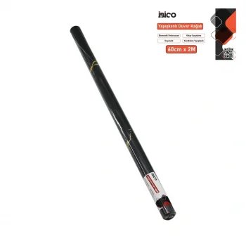 2mt X 60cm Siyah Mermer Desenli Tezgah Üstü Folyo Sticker - Duvar Kağıt Kendinden Yapışkanlı - Eko Dekorasyon - Dayanıklı