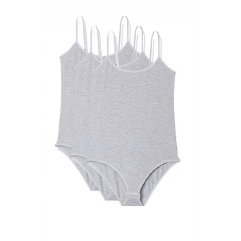 3 Adet İp Askılı Kadın Çıtçıtlı Body Gri