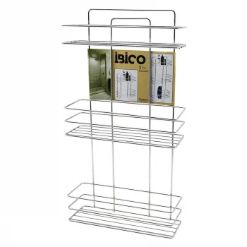 3 Katlı - Dikdörtgen   Krom   Metal  Banyo Köşelik - Duşkabin Raf - Şampuanlık