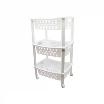 3 Katlı Sepet Düzenleyici  - Raf Ünitesi Tekerlekli 400x295x700mm