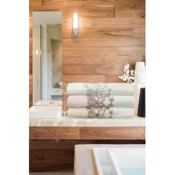 3 Lü Tül Dantel İşlemeli Boncuklu Havlu Seti 50X90 Cm