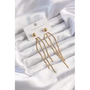 316L Çelik Altın Renk İtalyan Model Topçuk Küpe