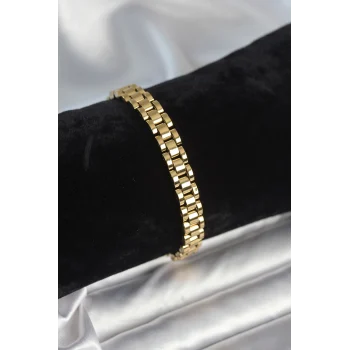 316l Çelik Gold Renk 7 Mm Kalınlık Erkek Bileklik