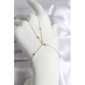 316L Çelik Gold Renk Topçuk Zincir Model Kadın Şahmeran