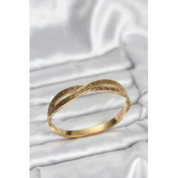 316l Çelik Gold Renk Vintage Kadın Kelepçe Bileklik