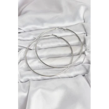 Çelik Gümüş Renk 75 Mm Halka Küpe