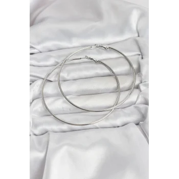 316L Çelik Gümüş Renk 75 mm Halka Küpe