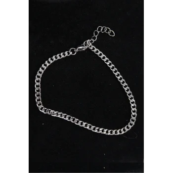 316l Çelik İnce Klasik Model Gümüş Renk Erkek Bileklik