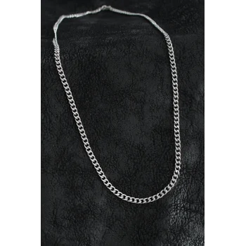 316l Çelik Klasik Zincir Model Gümüş Renk Erkek Kolye