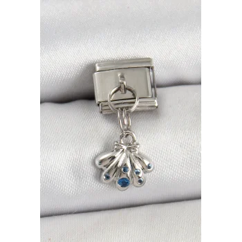 316L Çelik Sallantılı Fiyonklu Buket Model Gümüş Renk Nomination Charm
