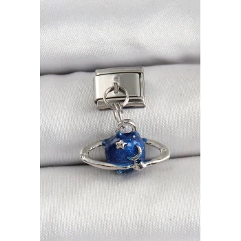 316L Çelik Sallantılı Satürn Model Gümüş Renk Nomination Charm