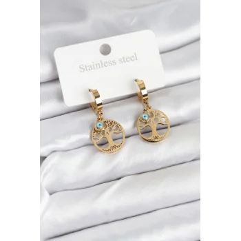 316l Çelik Yaşam Ağacı Model Kadın Küpe