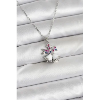 316L Çelik Zincir Gümüş Renk Chirtsmas Bell Model Yılbaşı Temalı Kadın Kolye