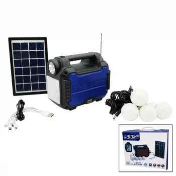 3ın1 - Solar 2in1 Sabit El Feneri - Radyo - Mp3 Bluetooth - Usb/ Tf Port - 4 Parça  Ampul Kablolu - Powerbank