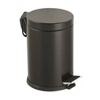 3lt Siyah Pedallı Metal Çöp Kovası