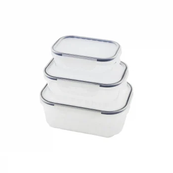 3pcs Quick Sızdırmaz Saklama Kabı Seti Şeffaf Kap - Buğulu-contalı Kapak  500-1000-1700ml