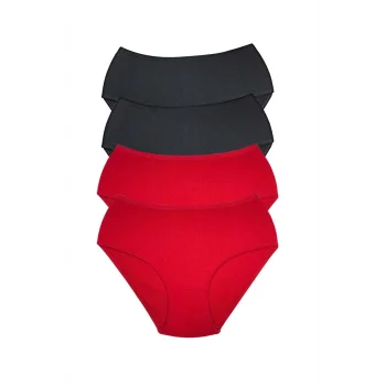 4 Adet Kadın Yüksek Bel Ribana Bato Külot S013