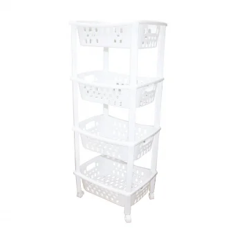 4 Katlı Sepet Düzenleyici - Raf Ünitesi Tekerlekli 400x295x960mm