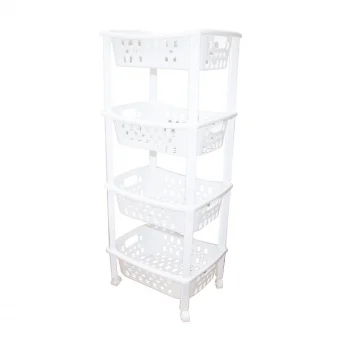4 Katlı Sepet Düzenleyici - Raf Ünitesi Tekerlekli 400x295x960mm