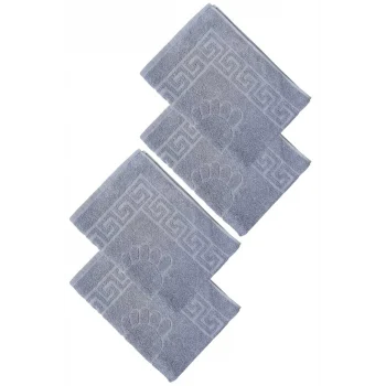 4 lü Ayak İzli Banyo Ayak Havlusu 100 Pamuklu