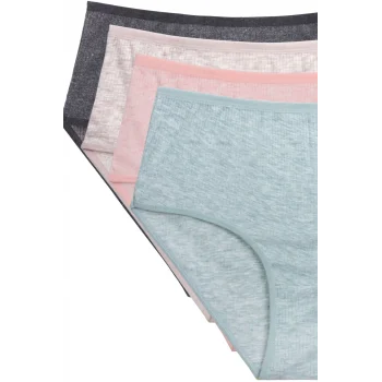 4lü Yeni Seri Renkli Yüksek Bel Fitilli Ribana Bato Külot Gri Pudra Şeftali Yeşil