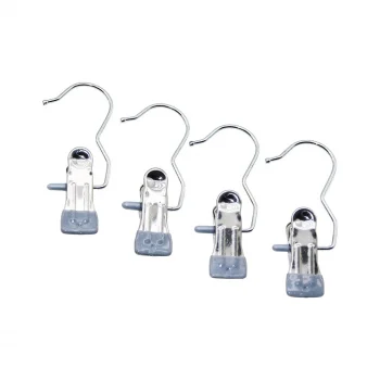 4 Pcs Kıskaçlı Taşınabilir Çok Amaçlı Tekli - Metal Askı Silikon Kılıf Uçlu