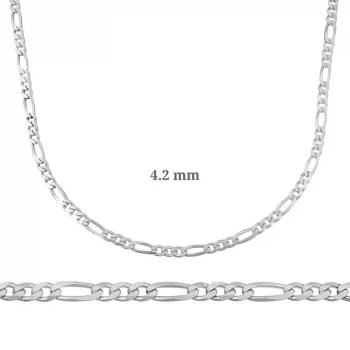 Luz&Pos 4.2 Mm Gümüş Figaro Zincir - 120 Mikron