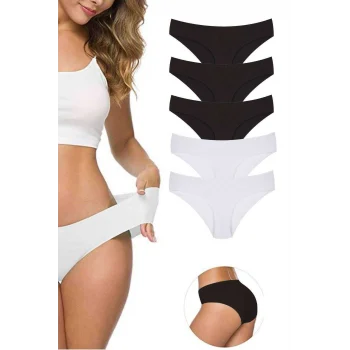 5 Adet Kadın Dikişsiz Lazer Kesim Esnek İz yapmayan Külot S1