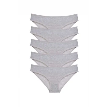 5 adet Süper Eko Set Likralı Kadın Slip Külot Gri